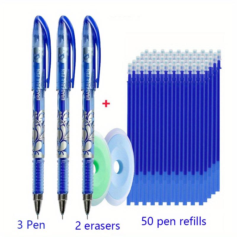 55pcs/Lot Erasable Gel Pen 0.5Mm Refill Rod Magic Erasable Pen Washable Handle Office Writing Tools Stationery