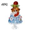 Small Christmas Ornament for Desk Glazed Tree Figurine Colorful Miniature Xmas Decor Handcrafted Glass Craft Display Table Centerpiece Home