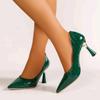 Nuevos Tacones Altos de Cuadros con Punta Aguda sin Cierre para Mujer Primavera 2025