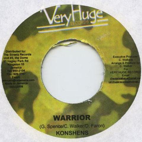 

7inch Record KONSHENS - Warrior Very Huge 2009 Jamaica Reggae, Ska & Dub