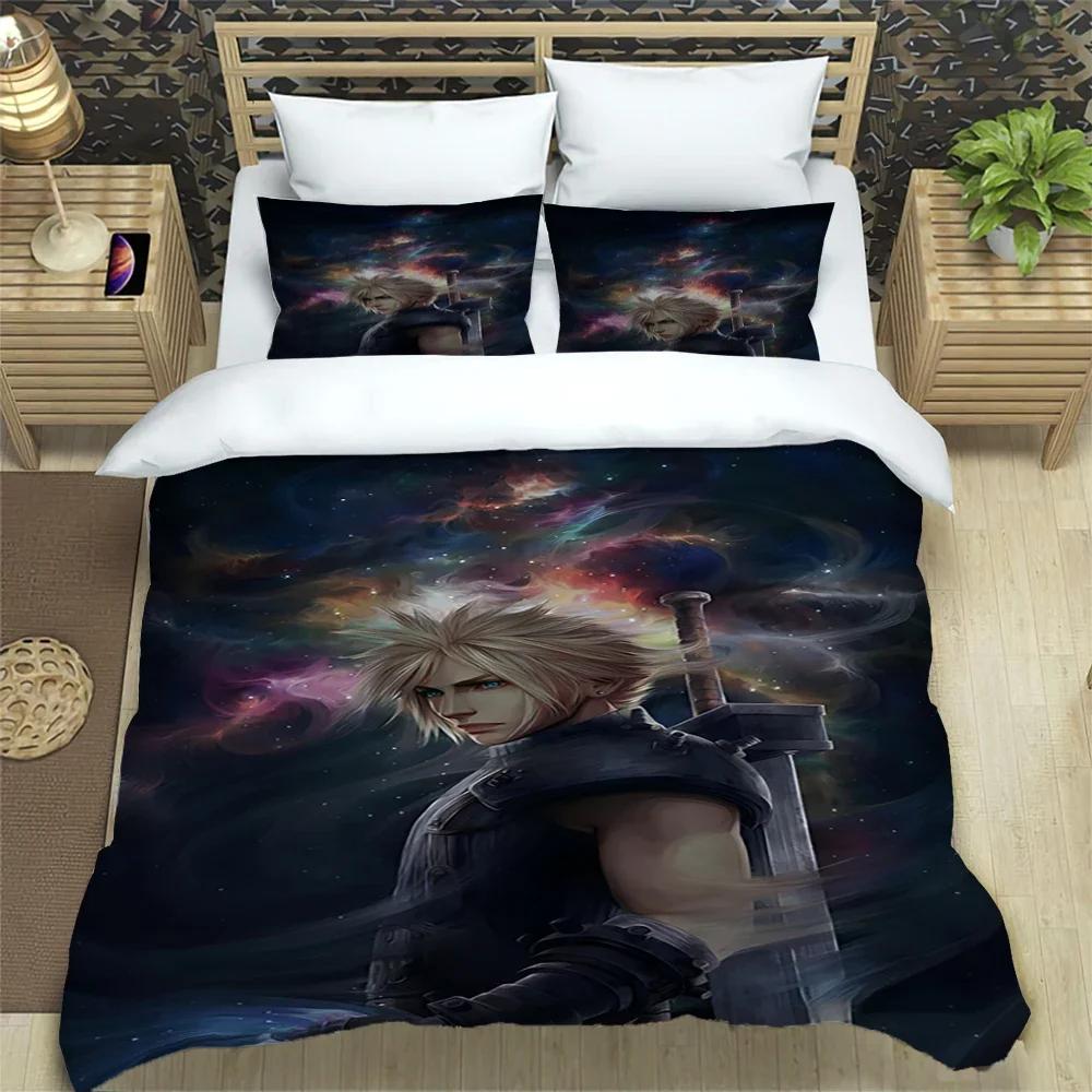 Final Fantasy Print Three Piece Bedding Set Fashion Article Children or Adults for Beds Quilt Cover Pillowcases Bedding Set Gift