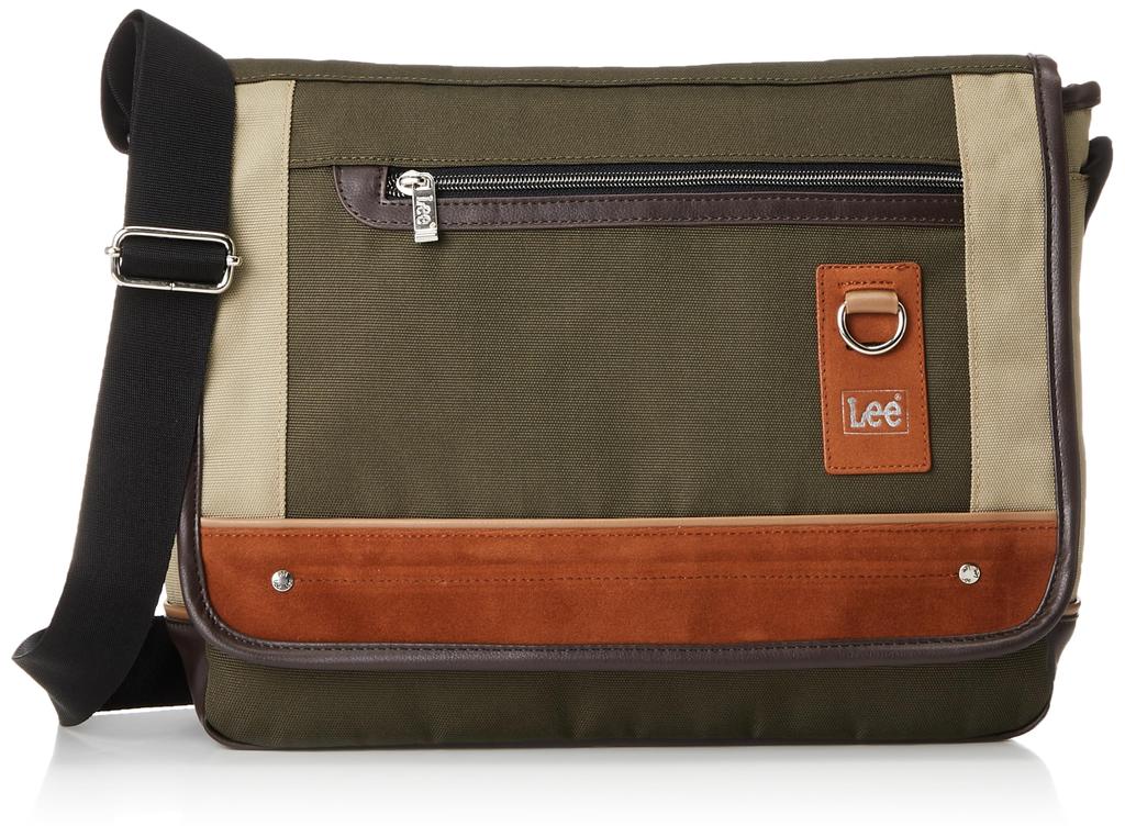 Lee Creature Horizontal Shoulder Bag with A4 Large Suitable for and Khaki Flap, Size, Multifunctional, Lightweight, Capacity, Town, Casual, School,