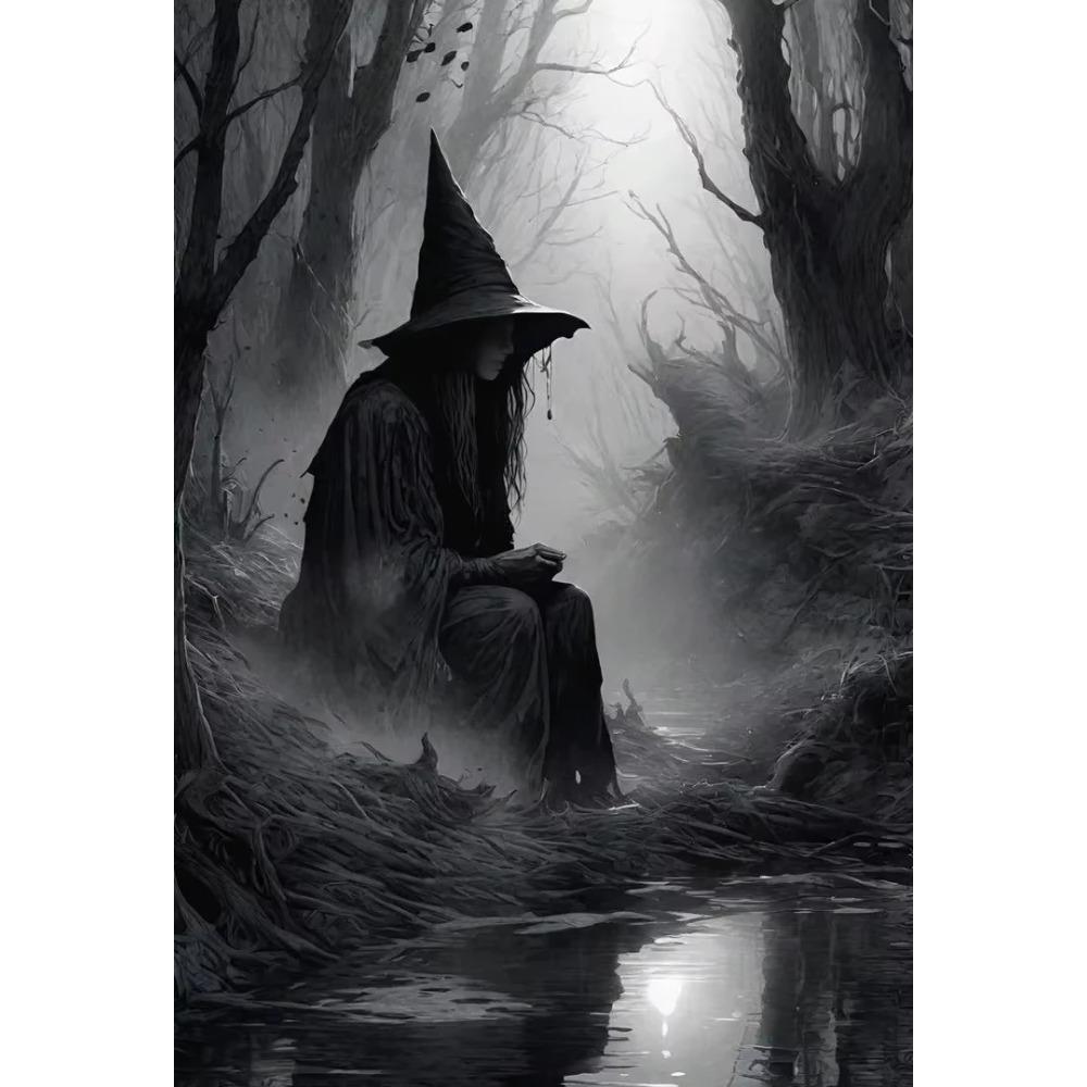 Dark Academia Art The Witch Demon Poster Prints For Living Room Home Decor Magic World Gothic Crow Canvas Painting Wall Art G