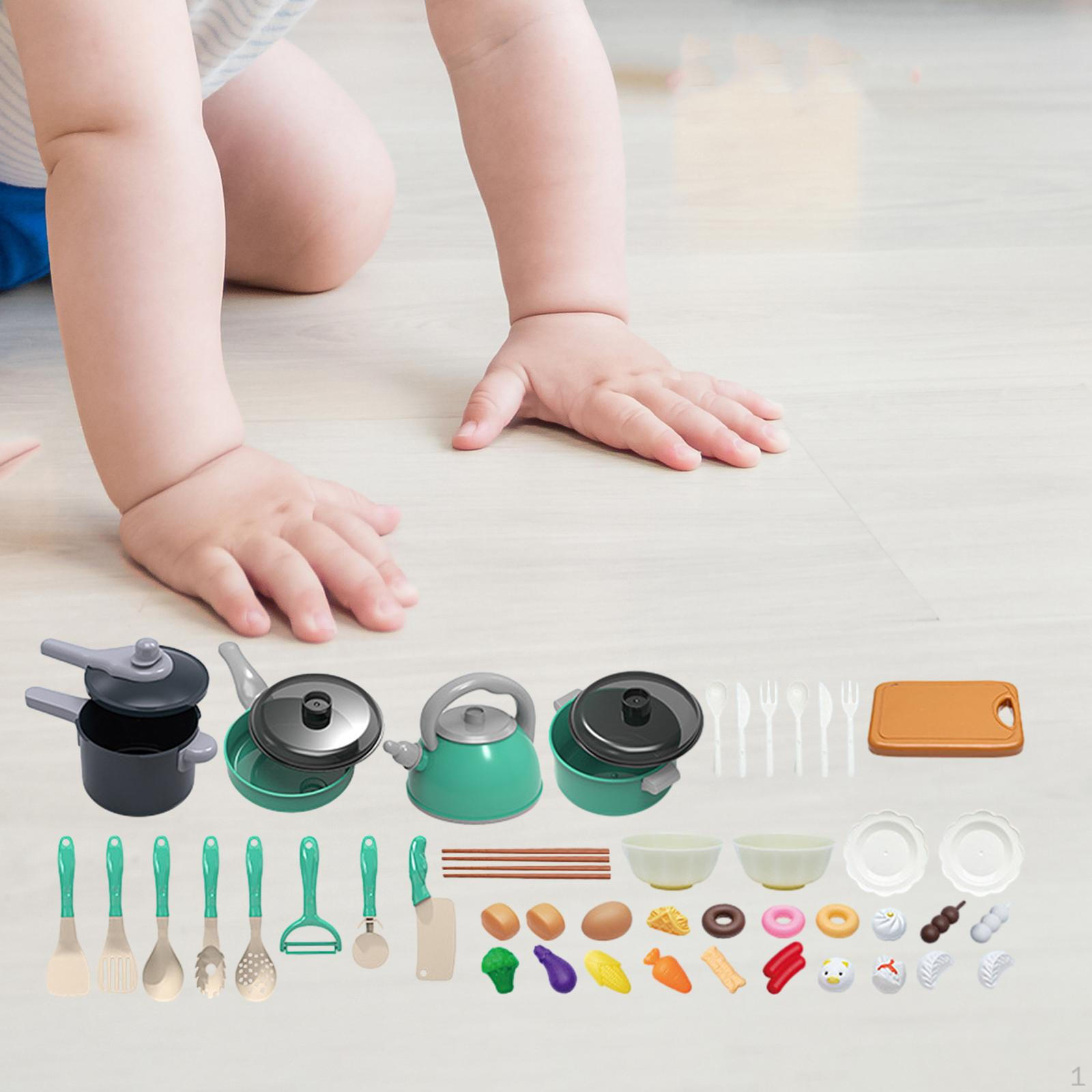 Kitchen Playset Steam Pressure Pot Cookware Accessories Set for Kids 45pcs