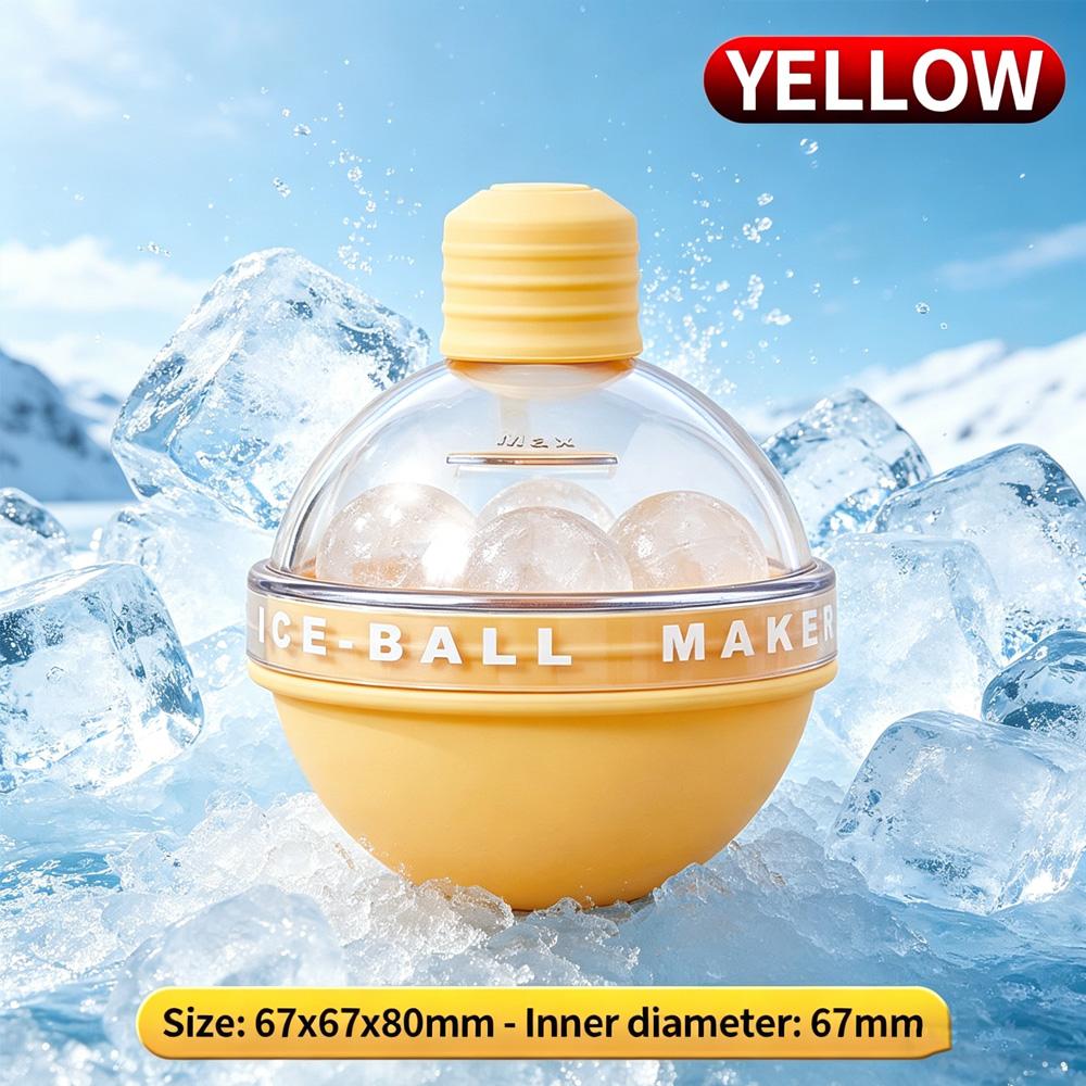Whiskey Ice Ball Silicone Mold, Easy Release Sphere Ice Cube Maker for Home Bar