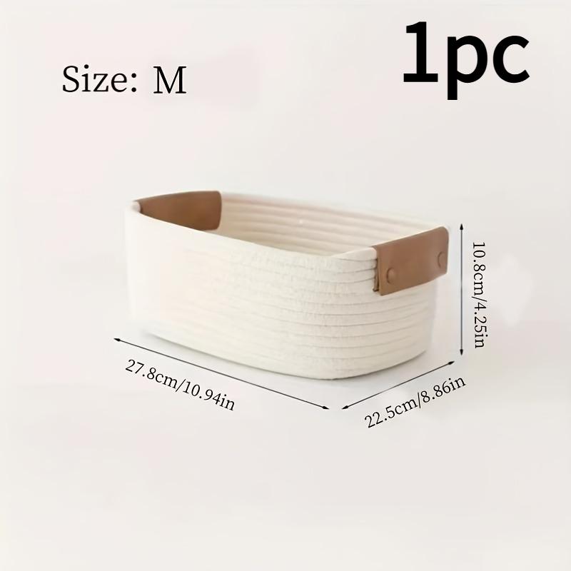 1/2pcs Versatile Open Storage Box with a Leather Handle,Suitable for Use in Children's Room,Gift Baskets,Tabletop Storage Basket