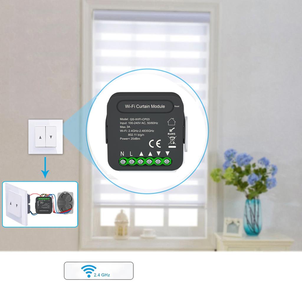 QS WIFI CP03 Tuya WiFi Intelligent Curtain Switch Module Home Curtain Modification Module Mobilephone Device Sharing