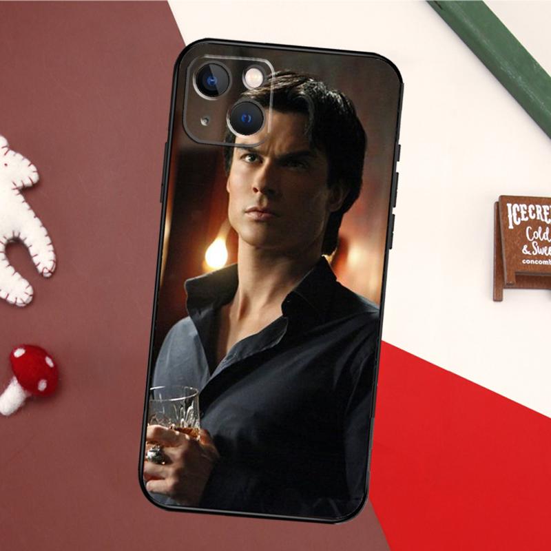 Damon Salvatore Vampire Diaries Case For iPhone 15 Pro Max 14 13 12 11 16 17 Pro Max Mini 15 16 Plus 16e 17 Air Back Cover