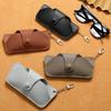 Portable Retro Handmade Pu Leather Glasses Bag With Lanyard Hanging Sunglasses Case Simple Glasses Storage Box Sunglasses Case
