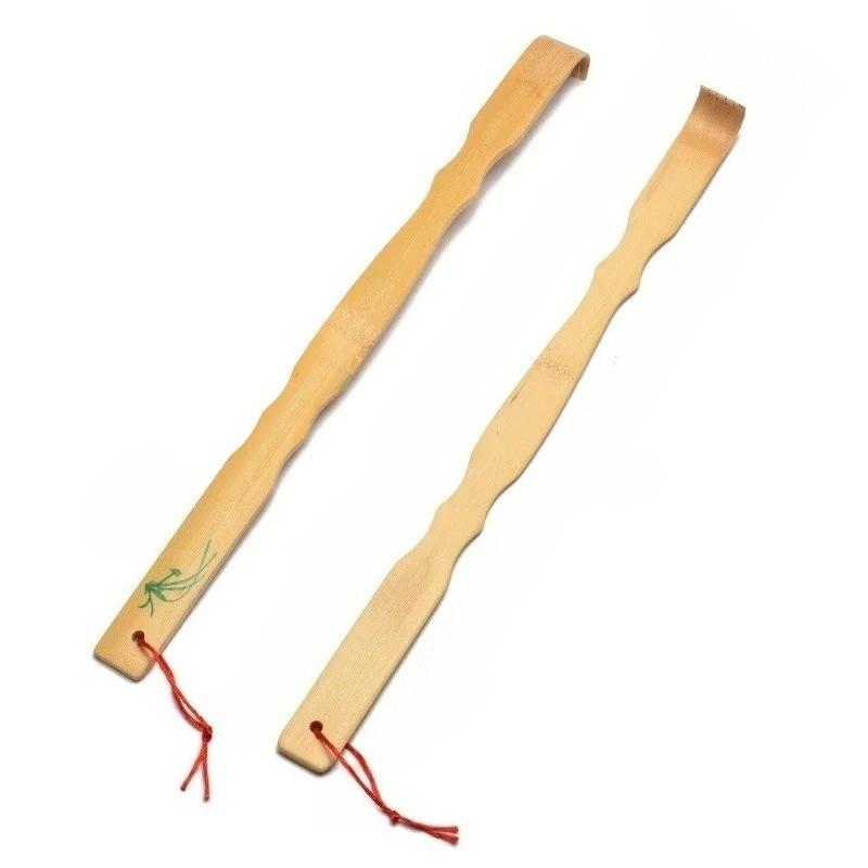 1PCS 46cm Long Durable Bamboo Wooden Massager - Back Scratcher, Wooden Body Roller Stick, Backscratcher, Body Massage Stick