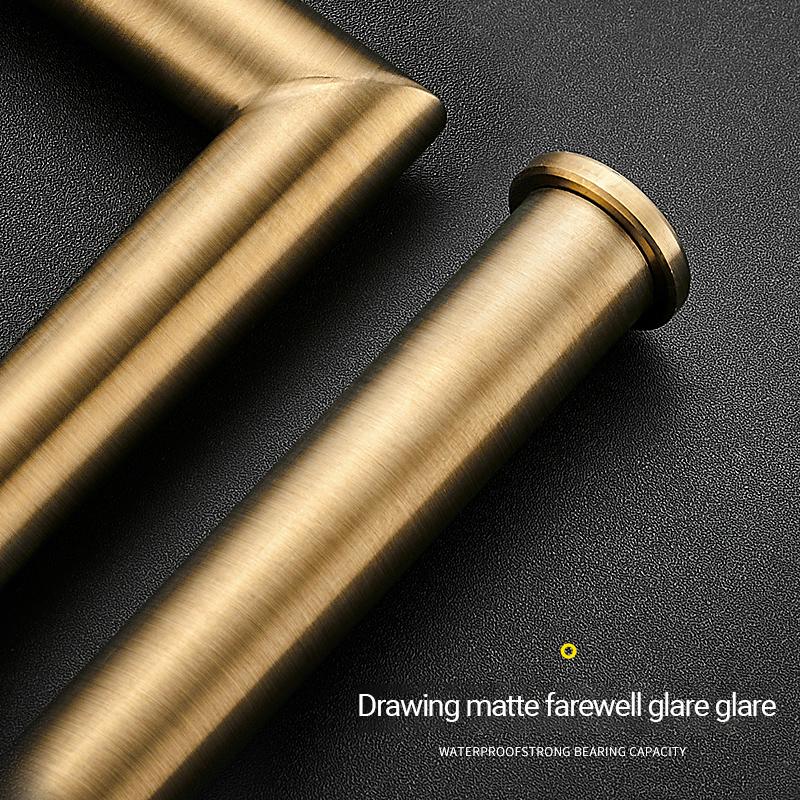 Freistehender Marmorstein-Sockel Luxushotel Handtuchständer Halter Handtuchablage Regal Gebürstetes Gold Handtuchstange FR1052