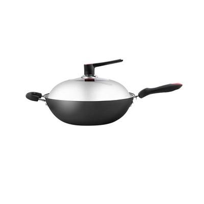 Chui Da Huang 34cm Unbeschichteter Gusseisen-Wok