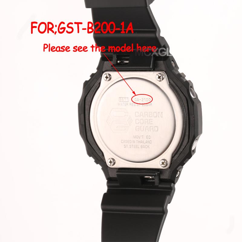 Resin Watchband Suitable for Casio GST-B200-1A Replacement Band GST-B200 Men's Sports Waterproof Rubber Strap Watch Accessories