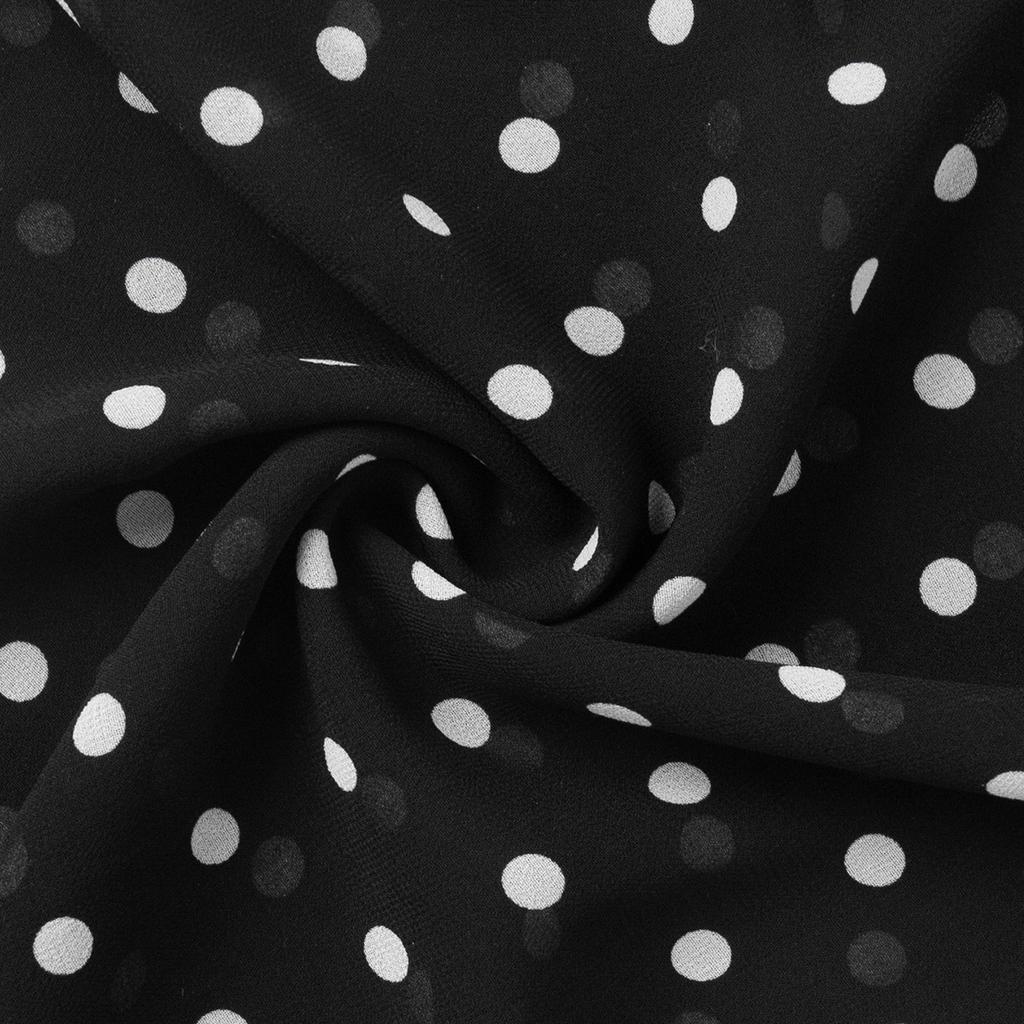 Polka dot slanted shoulder top European and American summer new sexy shoulder suspender semi-transparent chiffon polka dot top