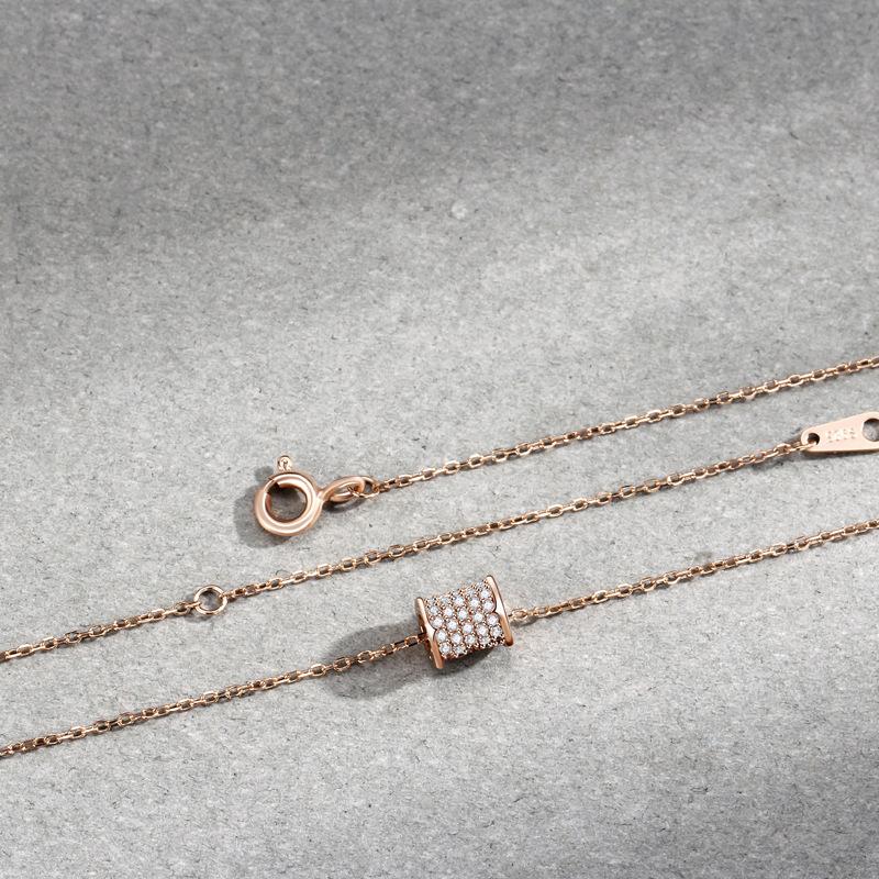 Full Diamond Small Waist Necklace Women'S Geometric Simple Fashion Versatile Light Luxury Niche Circle Collarbone Chain Women Quality