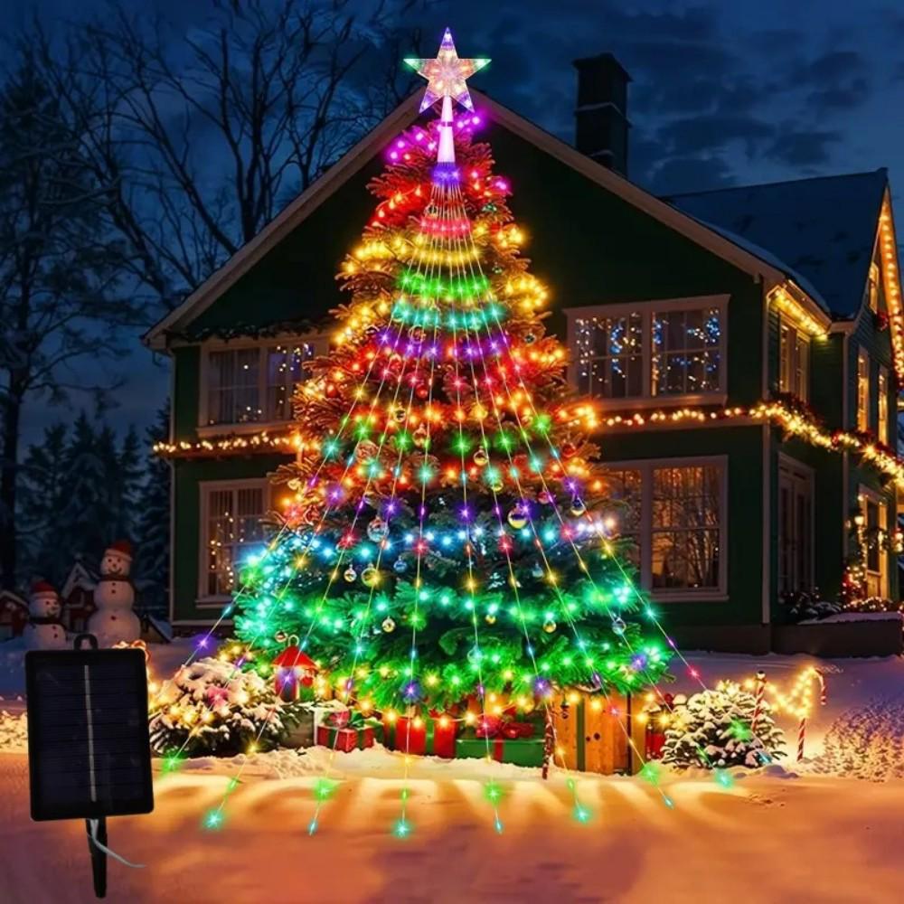 Fließende Wasserfall LED Lichterkette - USB-betrieben, Kupferdraht, Mehrfarbig, Weihnachtsdekoration