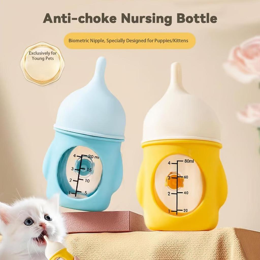 Pet Bottle Feeding Tool For Kittens, Nipple For Puppies, Choking Silicone Newborn Feeding Tool For, Water Feeding Tool