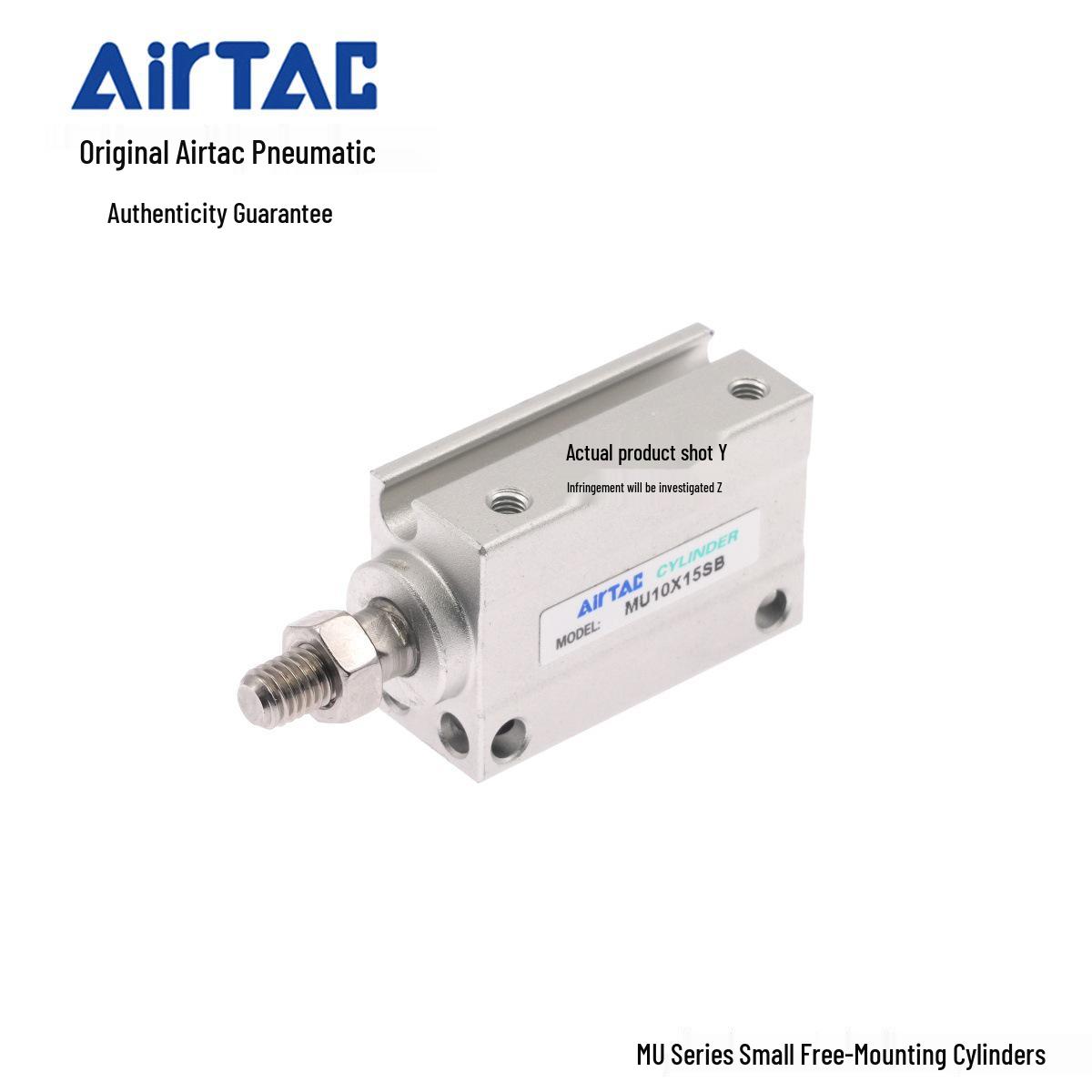 

Airtac Compact Free-Mount Cylinder MU10X20 Series External Thread, No Magnet