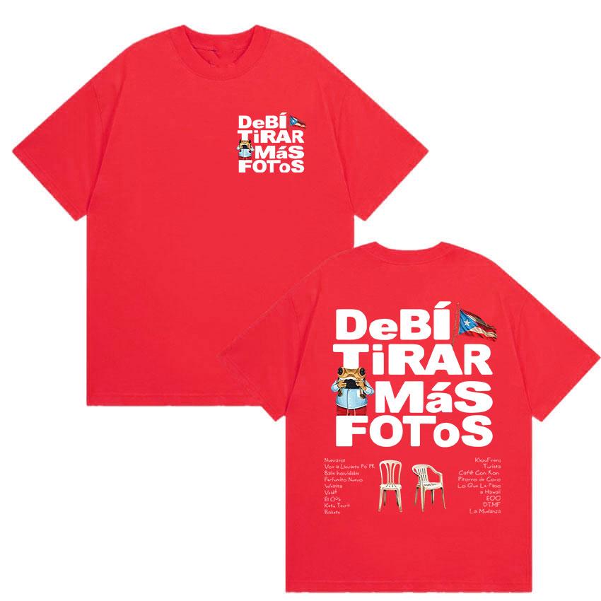Funny Debi Tirar Mas Fotos DTMF Print T Shirt 2026 Bad Bunny 100% Cotton Short Sleeve T-Shirts Unisex Women Fashion Graphic T-shirt