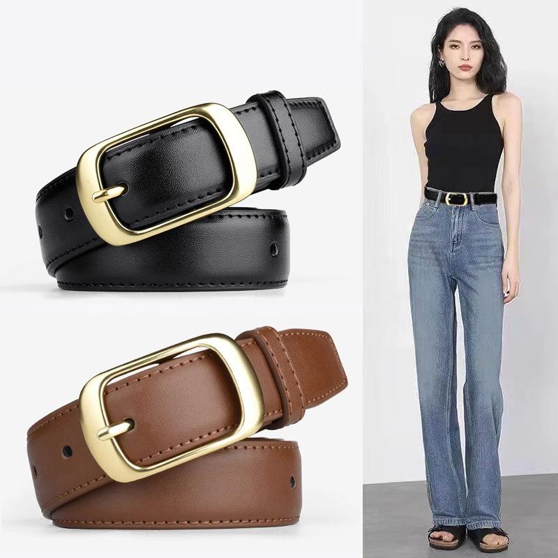 Korean Style Leather Belt Unisex Belt Simple Versatile Women Fashion Accessory