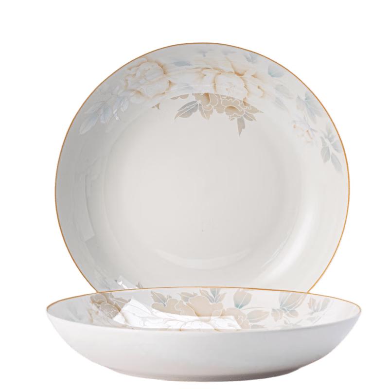 Jingdezhen Ceramic Dinner Plates - Flower Fairy Collection 8-inch Plate (4-pack)