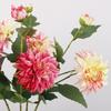 76cm Length Artificial Dahlia Flower 3 Heads Long Branch Silk Flower Floral Arrangement Realistic Hydrangea Flower Home Decor