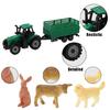 42Pcs Farm Animal Toy Set Plastic Farm Animal Figurines Tractor Fence Toy Farm Playset Educational Learning Toy Gift
