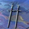 Długie Vintage Miecz Dangle Kolczyki Mężczyźni Kobieta Punk Ucho Hoops Dla Kobiet Biżuteria