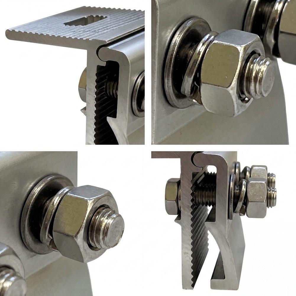 Aluminum Alloy PV Roof Fold Clamps For Solar Panel Mounting Weather Resistant Racking Bracket Solar Panel Racking Fixtures