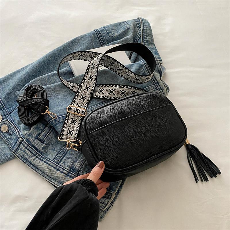 Fashionable Pu Leather Small Square Bag For Women Trendy Street Style Crossbody Bag чёрный