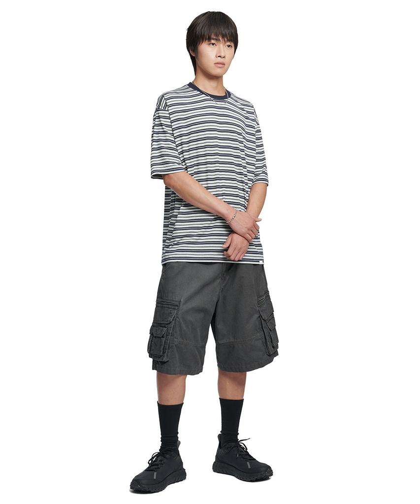 Nomaenyueol Offbeat Stripe T-Shirt - Black