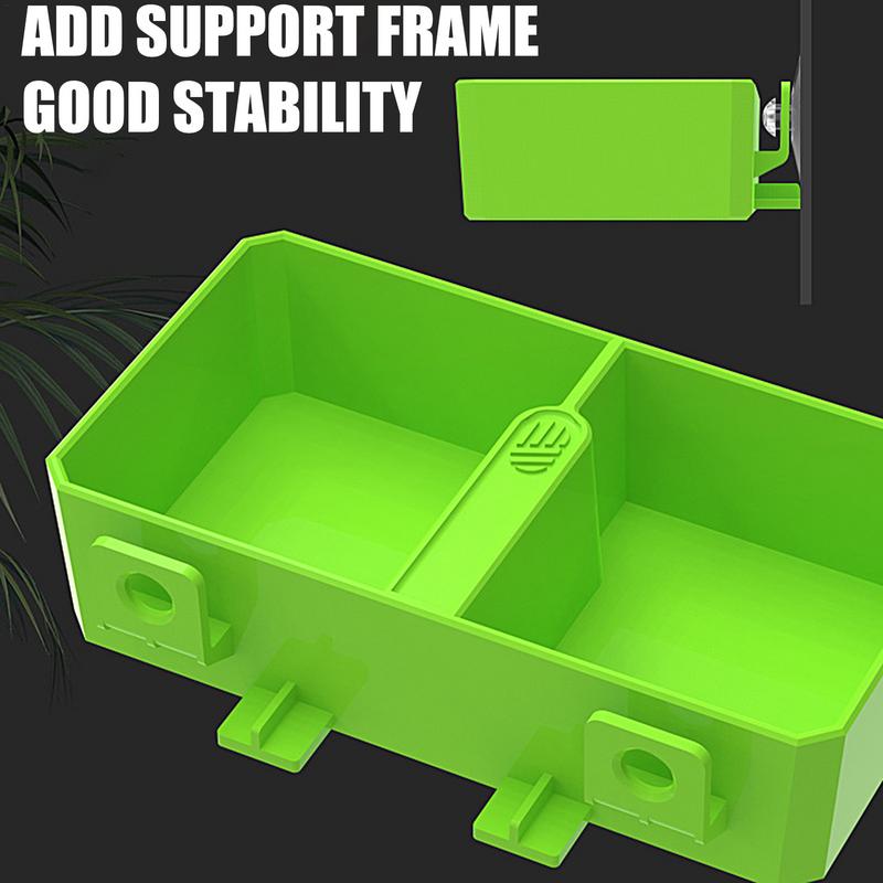Reptiles Suction Cup Feeder Detachable Suction Cup Reptile Feeding Dish Feeder 2 Grid Reptile Food Bowl Feeder Water Bowls For