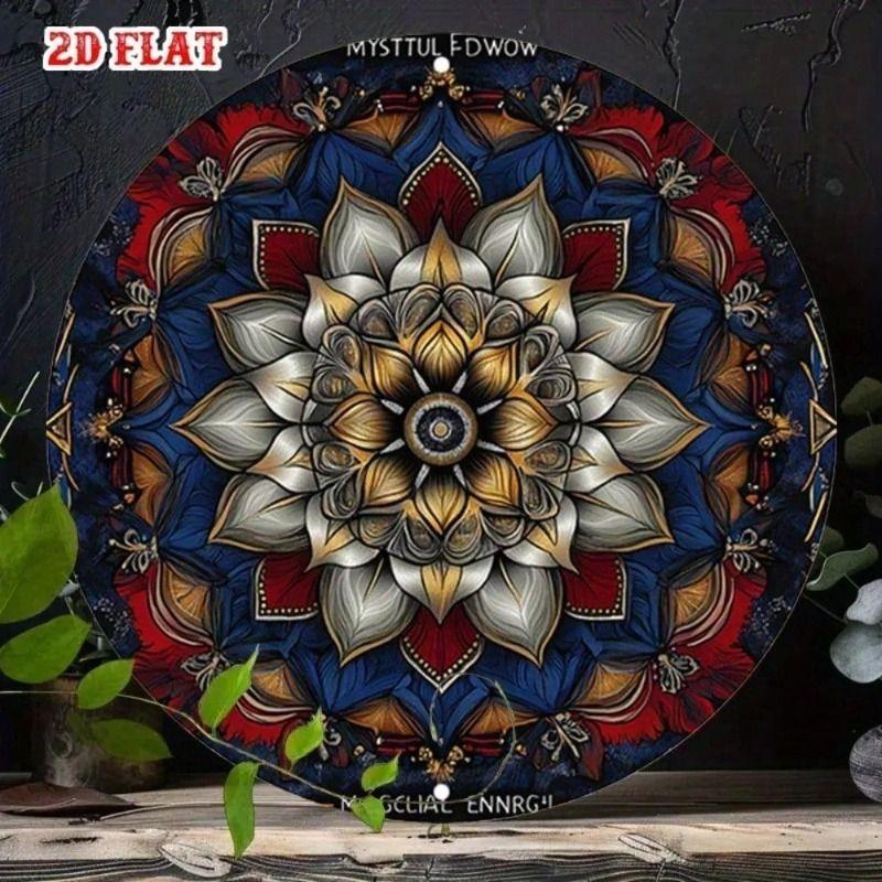 

Metal Wall Art Lotus Mandala Vintage Gold Decor for Living Room