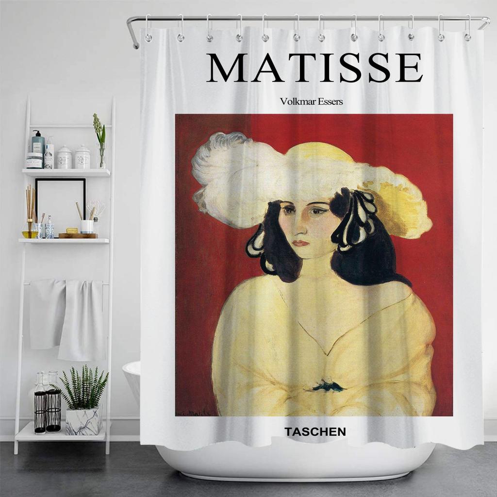 Famous Painting Waterproof And Mildew Proof Shower Curtainnordic Style Shower Curtain Set Hook Home Decoration Bathroom Curtains