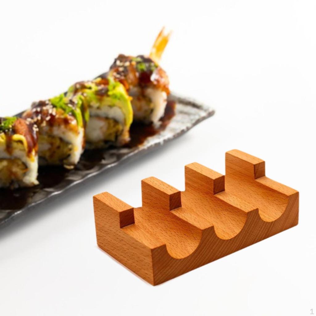 Wood Sushi Holder Display Stand Hand Roll Serving Tray for Party Supplies