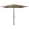 VidaXL 3-Tier Garden Parasol with Aluminum Pole, Patio Sunshade, Sun Shelter, Beach Umbrella Terrace, 313839