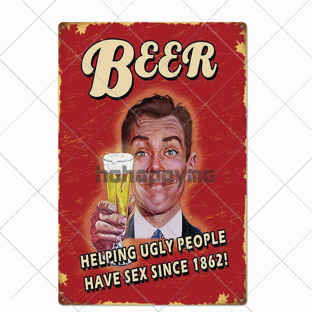 Beer Vintage Metal Tin Signs Bar Poster Pub Club Cafe Wall Decoration Retro Plaque Home Decor 20*30cm