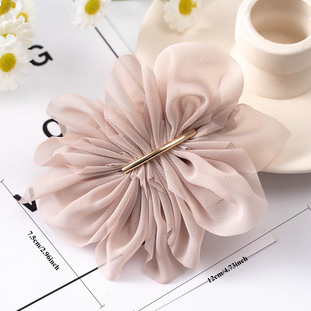 Store vårhårkloklemmer Kvinner Metall Chiffon Blomster Hestehaleholder Hårnålsspenner Mote Jenter Hårtilbehør Hårgrep