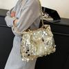 Yogodlns New Shiny Sequins Women's Shoulder Shopping Bag Glitter Handbag Large Capacity Clutch Purse Fashion Party Accessory for Ladies