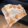 Fashion Black and White Printing Temperament Square Scarf Imitation Silk Korean Version Decorative Scarf Scarf Professional Decorative Shawl Silk Scar