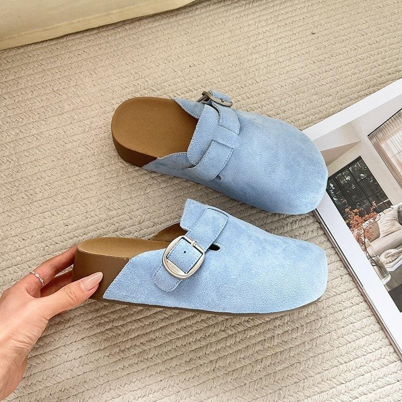 Thick-soled bag head and half slippers for women to wear in spring, ugly and cute, versatile, lazy people pedal Birkenstocks with one foot