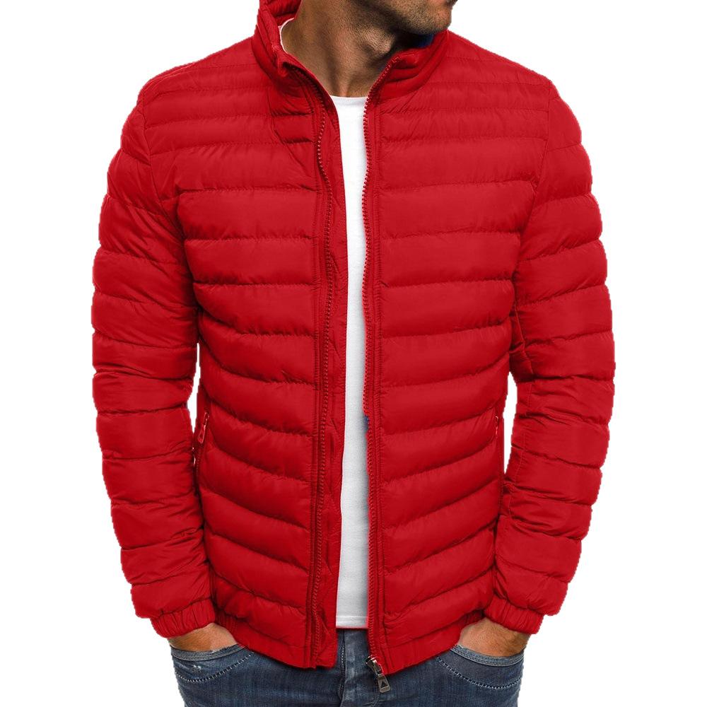 Men's Stand Collar Quilted Puffer Jacket with Multiple Color Options