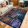 Saxophone Frames Notes Pattern Rug Floor Mat for Living Room or Bedroom Soft and Comfortable Carpet a Gift for Birthday and Holiday.