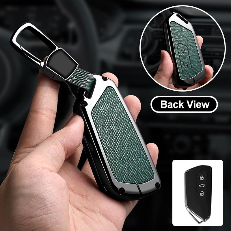 Zinc Alloy Car Key Cover For Volkswagen Golf 8 Mk8 Id.3 Id.4 Id.6 Cupra Skoda Octavia A8 Seat Leon Mk4 Formentor Tarraco Keyring