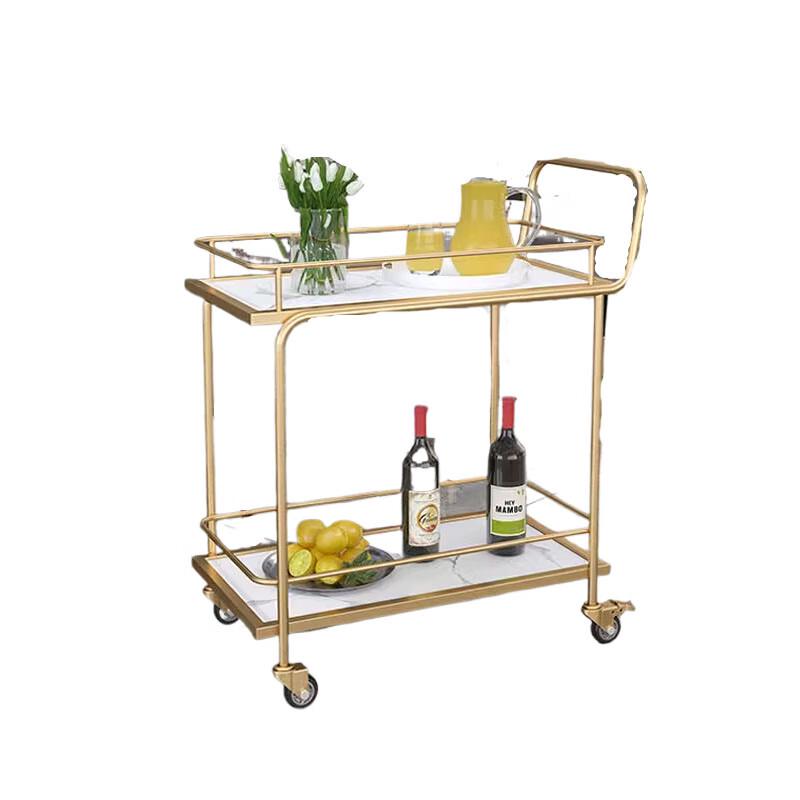 Modern Gold 2-Tier Serving & Storage Cart