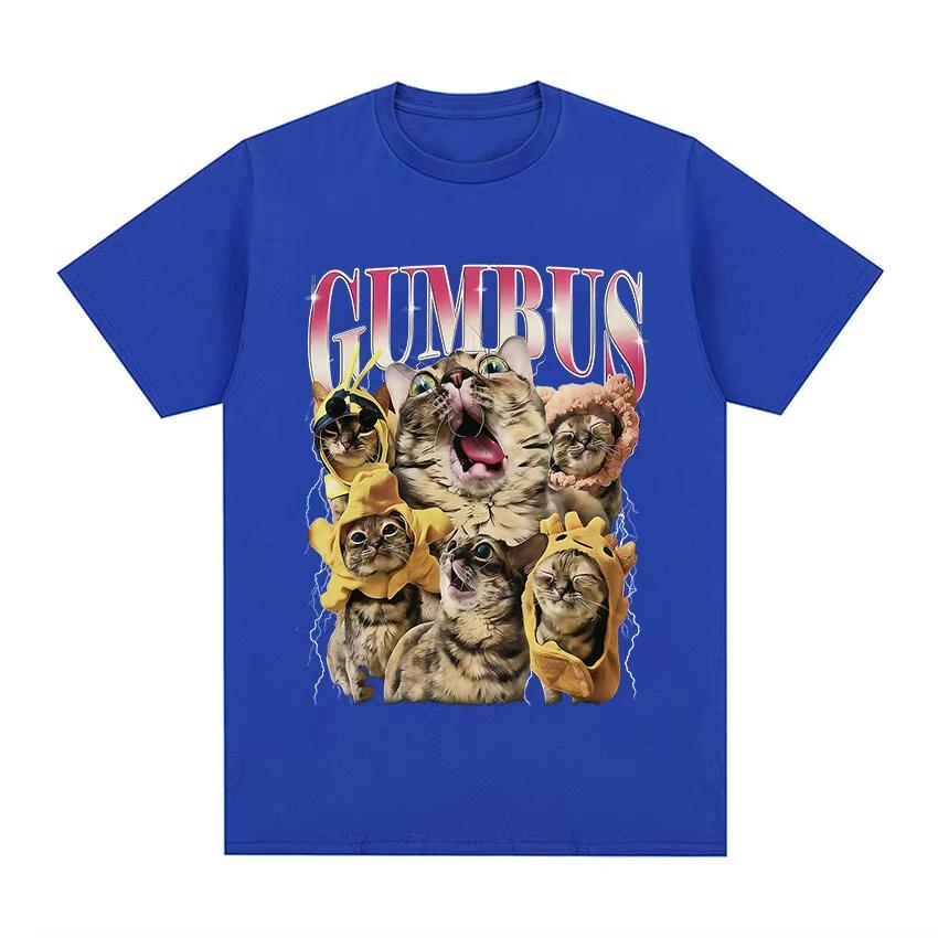 Vintage Gumbus Funny Cat Meme Graphic Tshirt Unisex Unisex Fashion Harajuku Short Sleeve T Shirt Oversized High Quality Cotton Tees