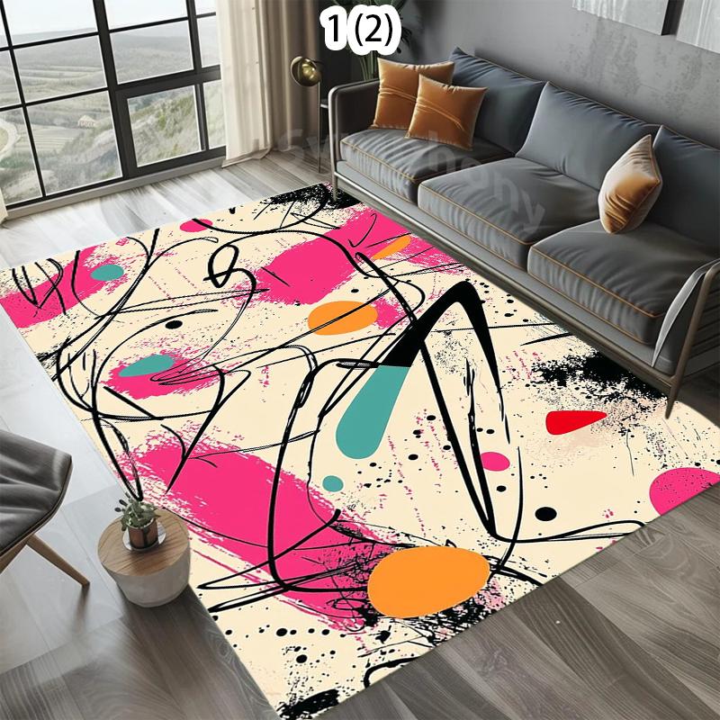 Tappeto Nordico per Soggiorno Decorazione Casa Tappeto Design Astratto Decorazione Camera da Letto Tappeti Area Lavabile Antiscivolo Tappetino da Pavimento per Sala da Pranzo