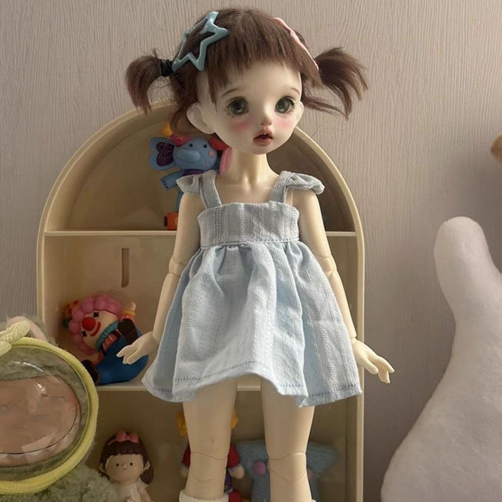 Mini Long Sleeveless Dresses Handmake Floral Print Skirt for 1/6 BJD 30cm Dolls