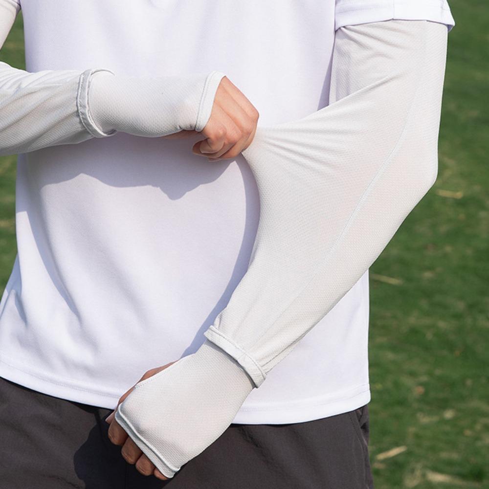 Elastic Long Ice Silk Sleeves Arm Protection Cycling Gloves Sunscreen Arm Covers  Women/girls