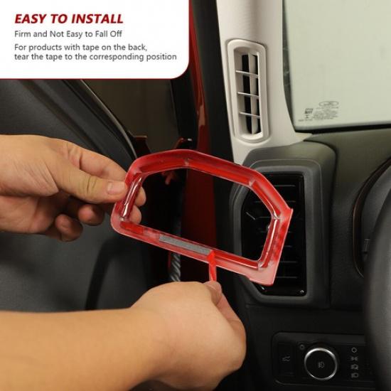 4x AC Air Vent Outlet Decor Trim For Ford Bronco Sport -25 Red Carbon Fiber